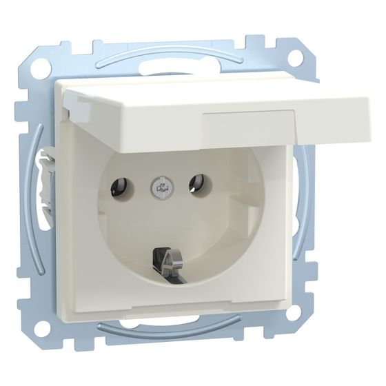 Merten Schutzkontakt-Steckdose System M MEG2311-0419, 16A 250V, Thermoplast, Polarweiß