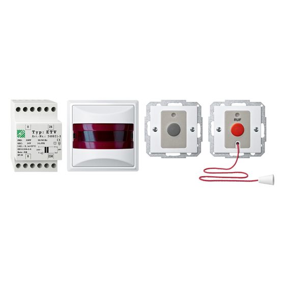 Merten Behinderten-WC-Set ELSO, Komplettset, IP20, Thermoplast brillant, Polarweiß, 1 Stück
