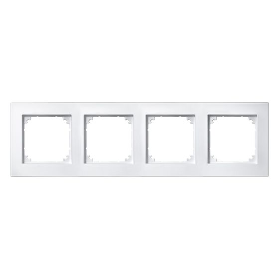 Merten Abdeckrahmen M-PLAN 4fach, 306x90x12mm, Thermoplast, Polarweiß, 486419