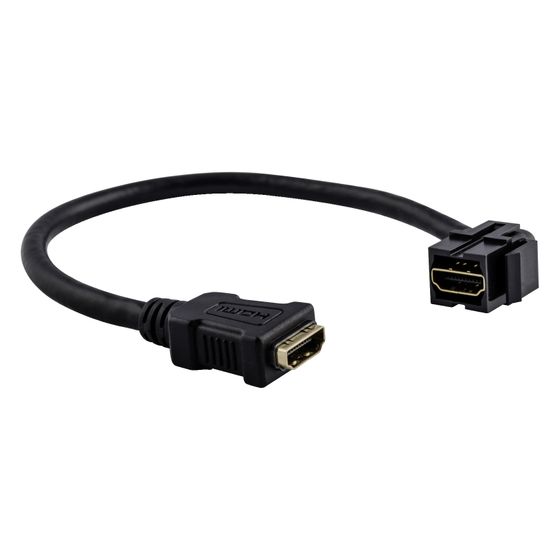 Merten Stecker HDMI-Keystone, 30cm Kabelpeitsche, Metall / Kunststoff, Schwarz, 1