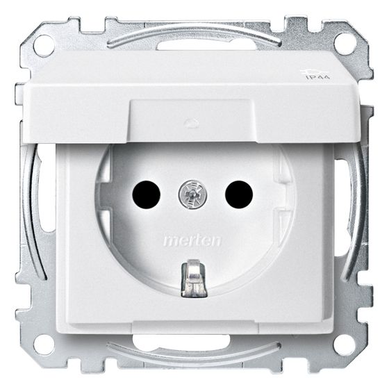 Merten Steckdose System M, 250V 16A, IP44, Polarweiß, MEG2314-0419
