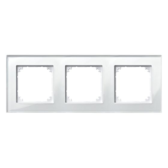 Merten Abdeckrahmen M-Plan 3-fach, 234x90x12mm, Glas, Brillantweiß