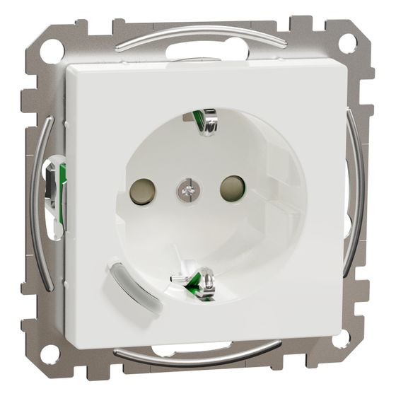 Merten Schutzkontakt-Steckdose Wiser MEG2380-0325, 230V 16A, Thermoplast, Aktivweiß