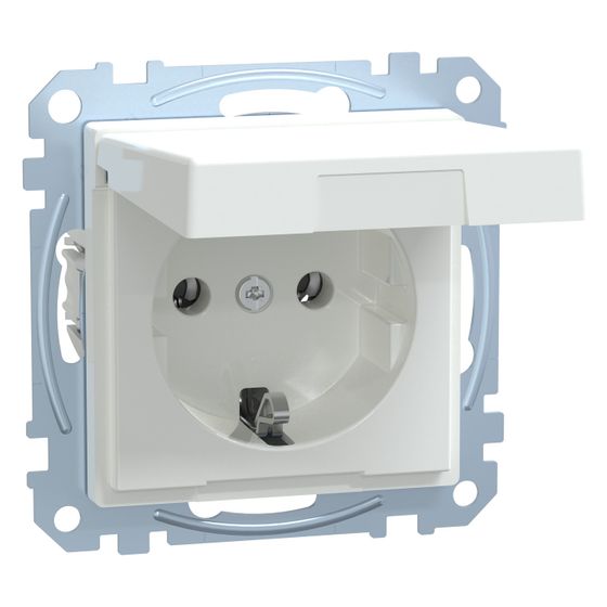 Merten Schutzkontakt-Steckdose System M MEG2311-0325, 16A 250V, Thermoplast, Aktivweiß, 1
