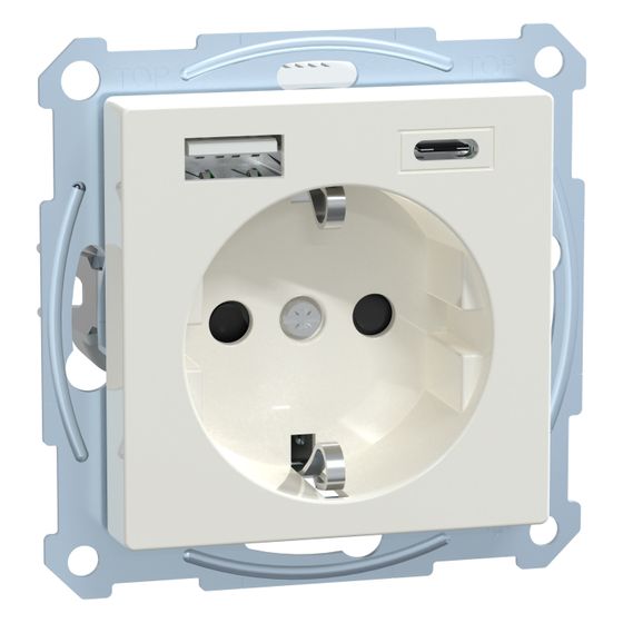Merten Schutzkontakt-Steckdose System M MEG2367-0319, 16A 250V, Thermoplast, Polarweiß