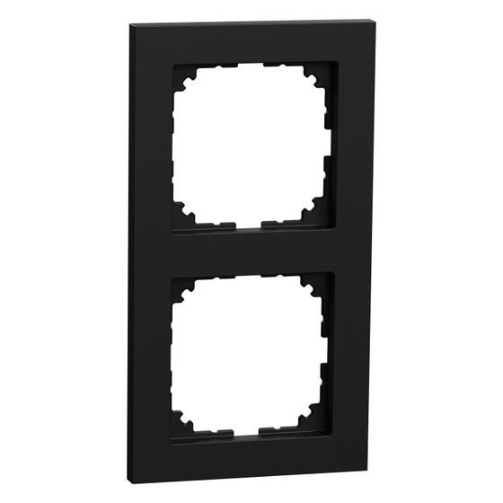 Merten Abdeckrahmen M-Pure 2fach, 153,9x82,7x10,1mm, Thermoplast, Schwarz matt