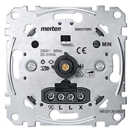 Merten Drehdimmer-Einsatz MEG5136-0000, 20-315W, Unterputz