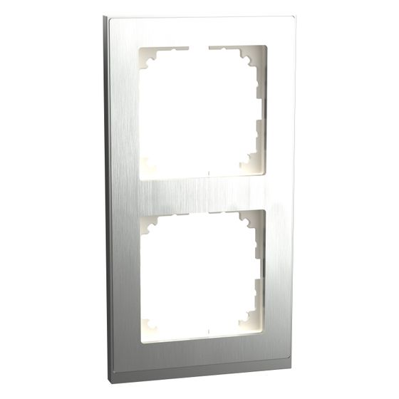 Merten Abdeckrahmen M-Pure Decor, 2fach, 163x90x12mm, Thermoplast, Edelstahlfarben