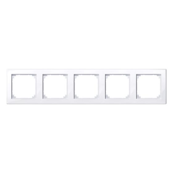 Merten Abdeckrahmen System M M-Smart 5fach, 365,3x80,5x10,1mm, Thermoplast, Aktivweiß