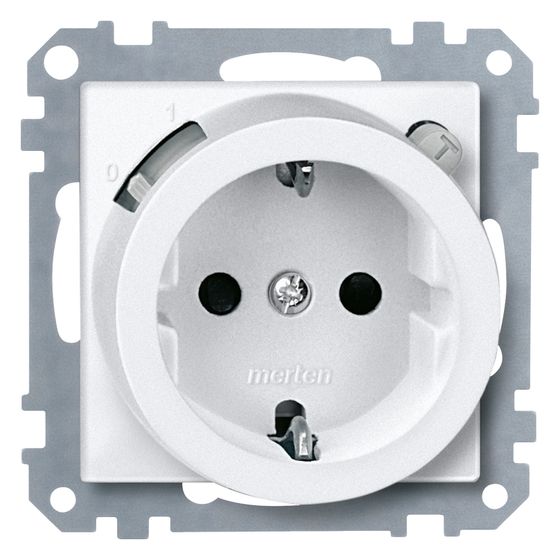 Merten FI-Schutzkontakt-Steckdose, 16A 250V, Thermoplast, Polarweiß, 232819