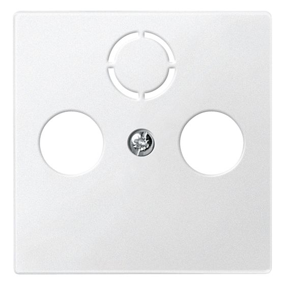 Merten Zentralplatte System M, für TV / SAT-Steckdose, Polykarbonat, Polarweiß
