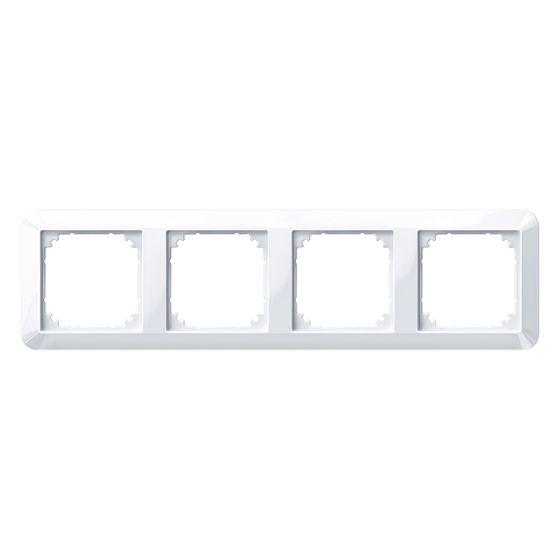 Merten Abdeckrahmen System M 4fach, 294,1x80,5x10,1mm, Polykarbonat, Aktivweiß