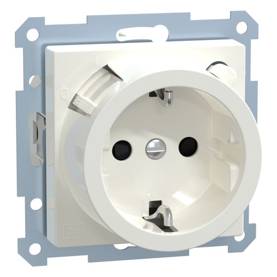 Merten FI-Schutzkontakt-Steckdose System M, 16A 250V, Thermoplast, Polarweiß glänzend, 233819