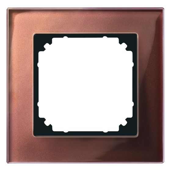 Merten Abdeckrahmen M-Plan glass 1-fach, 85,8x85,8x10,1mm, Glas, Mahagonibraun
