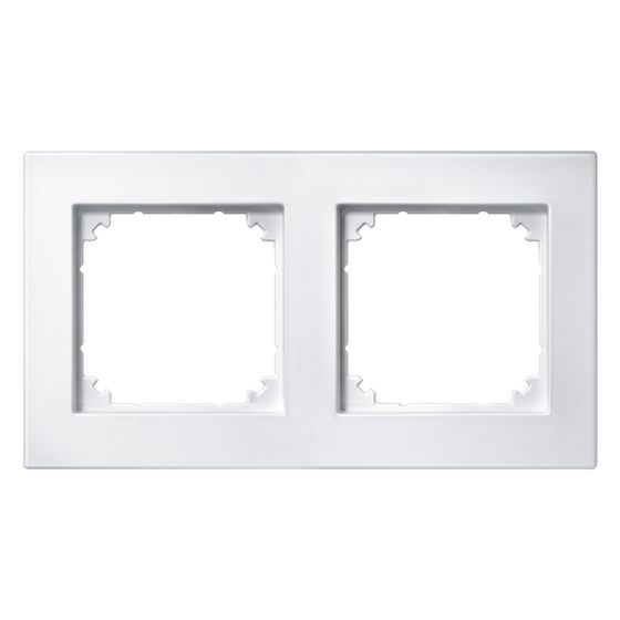 Merten Abdeckrahmen M-PLAN 2fach, 154,6x85,8x10,1mm, Thermoplast, Polarweiß, 486219