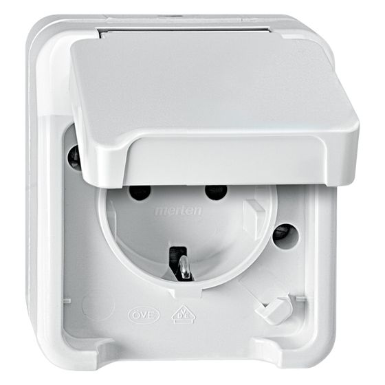 Merten Steckdose Aquastar Merten HD, 16A 250V, Thermoplast, Polarweiß