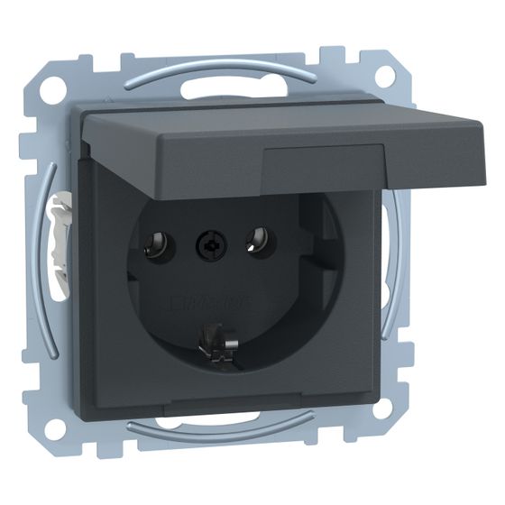 Merten Schutzkontakt-Steckdose System M MEG2311-0414, 16A 250V, Thermoplast, Anthrazit