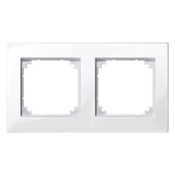 Merten Abdeckrahmen M-Plan 2fach, 154,6x85,8x10,1mm, Thermoplast, Polarweiß