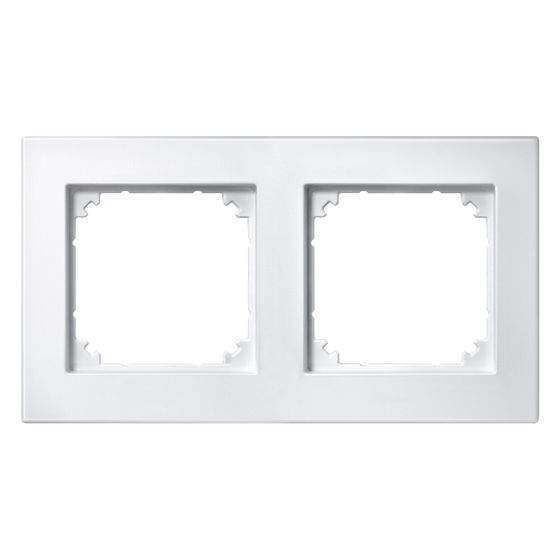 Merten Abdeckrahmen M-Plan II 2fach, 163x90x12mm, Thermoplast, Polarweiß