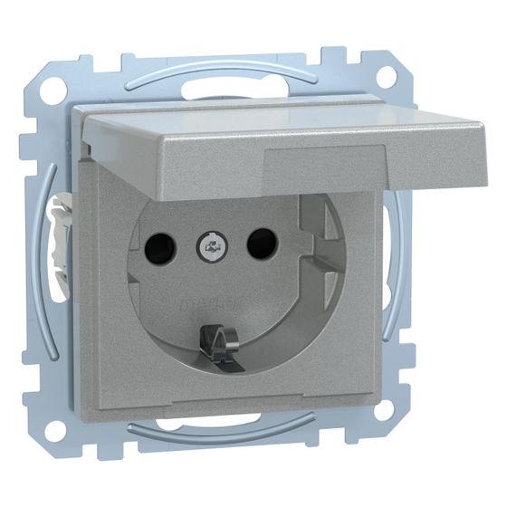Merten Steckdose System M MEG2314-0460, 250V 16A, Thermoplast, Aluminium