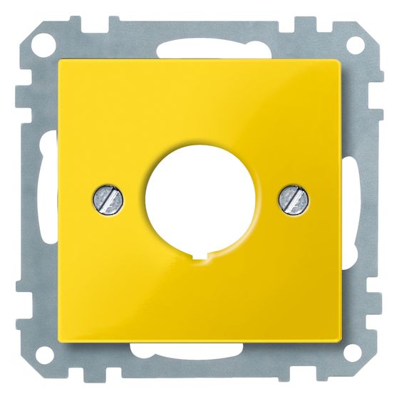 Merten Zentralplatte System M, 22,5mm Einlochbefestigung, Thermoplast, Gelb, 393803