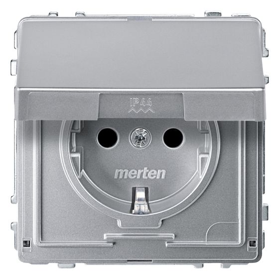 Merten Steckdose AQUADESIGN MEG2310-7260, 16A 250V IP44, Kunststoff, Aluminium