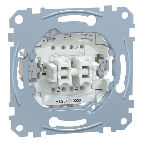 Merten Doppelwippe System M, 55x55mm, Polykarbonat, Polarweiß, 433519