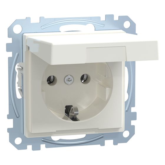 Merten Schutzkontakt-Steckdose System M MEG2311-0319, 16A 250V, Thermoplast, Polarweiß glänzend