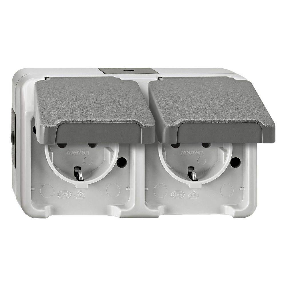 Merten Schutzkontakt-Doppelsteckdose Aquastar, 16A 250V, 83x141x55mm, Kunststoff, ... MERTEN-MEG2321-8029 4042811179878 (Abb. 2)
