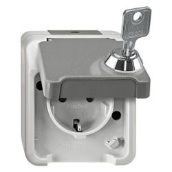 Merten Steckdose Aquastar, 16A 250V, IP44, Kunststoff, Lichtgrau... MERTEN-MEG2422-8029 4042811180492 (Abb. 1)