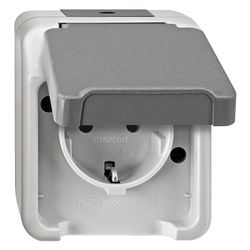 Merten Steckdose Aquastar, 16A 250V, Thermoplast, Lichtgrau... MERTEN-MEG2300-8029 4042811179731 (Abb. 1)