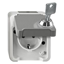 Merten Steckdose Aquastar, 16A 250V, IP44, Kunststoff, Lichtgrau... MERTEN-MEG2422-8029 4042811180492 (Abb. 1)