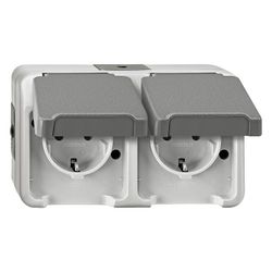 Merten Schutzkontakt-Doppelsteckdose Aquastar, 16A 250V, 83x141x55mm, Kunststoff, ... MERTEN-MEG2321-8029 4042811179878 (Abb. 1)