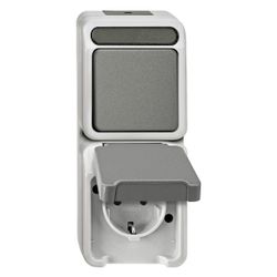 Merten Steckdosen-Wechselschalter-Kombination Aquastar, 167x73x61mm, Kunststoff, L... MERTEN-MEG3494-8029 4042811179373 (Abb. 1)