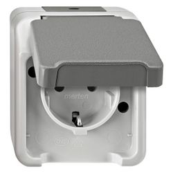 Merten Steckdose Aquastar, 16A 250V, Thermoplast, Lichtgrau... MERTEN-MEG2300-8029 4042811179731 (Abb. 1)