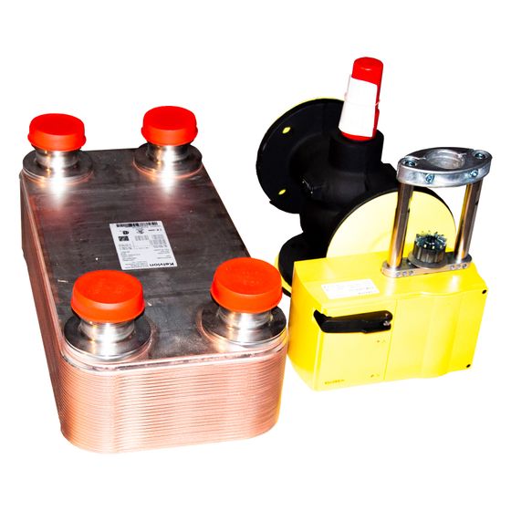 Novelan Paket WTK 1 für passive Kühlung, Plattenwärmetauscher für 25kW Profi Sole-Wasser-Wärmepumpe