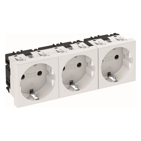 OBO Bettermann Schutzkontaktsteckdose Modul 45 STD-D0 RW3, 16A 250V, Kunststoff, Weiß