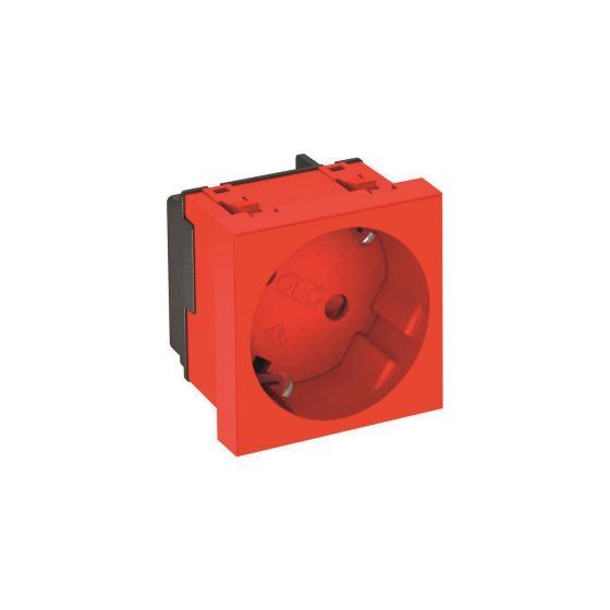 OBO Bettermann Schutzkontakt-Steckdose STD-D3S SRO1, 16A 250V 45x45x42mm, Kunststoff, Rot