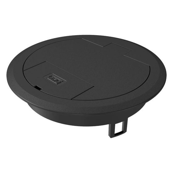 OBO Bettermann Klappdeckel GES R2 9011, 140mm, IP20, Kunststoff, Schwarz