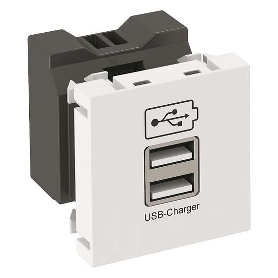 OBO Bettermann USB-Ladegerät MTG-2UC2.1, 45x45x45mm, IP20, Reinweiß