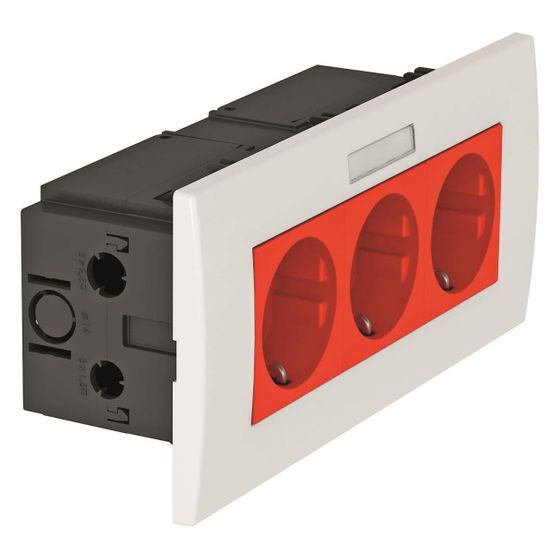 OBO Bettermann Steckdoseneinheit SDE-RW D0RT3B, 16A 250V 84x185x60mm, Thermoplast, Rot
