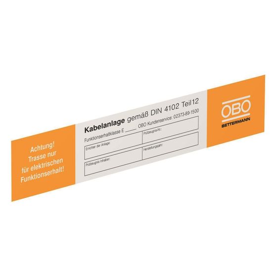 OBO Bettermann Kennzeichnungsschild KS-E DE, 250x43mm, PVC, Weiß
