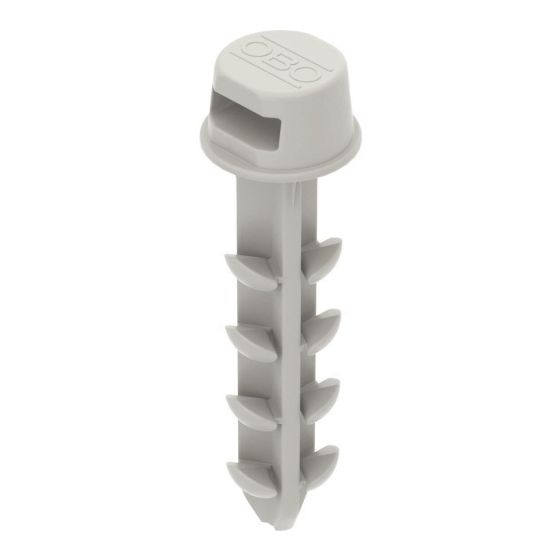 OBO Bettermann Steckdübel Delta-Push KB 30, 6mm Bohrlochdurchmesser, 35mm Bohrlochtiefe, 30mm Dübellänge, Kunststoff