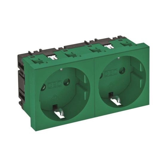 OBO Bettermann Schutzkontaktsteckdose STD-D0 MZGN2, 16A 250V, Kunststoff, Grün