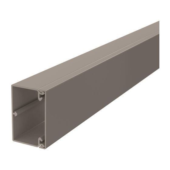 OBO Bettermann Leitungsführungskanal WDK 40x60x2.000mm, Bodenlochung, PVC, Grau