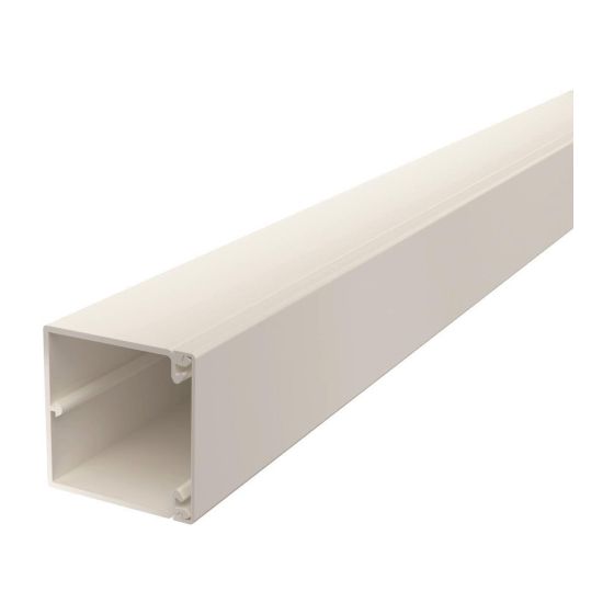 OBO Bettermann Leitungsführungskanal WDK 60x60x2000mm, Bodenlochung, PVC, Weiß, 6191193