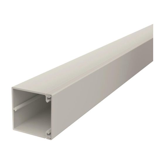 OBO Bettermann Leitungsführungskanal WDK, 60x60x2000mm, Bodenlochung, PVC, Lichtgrau