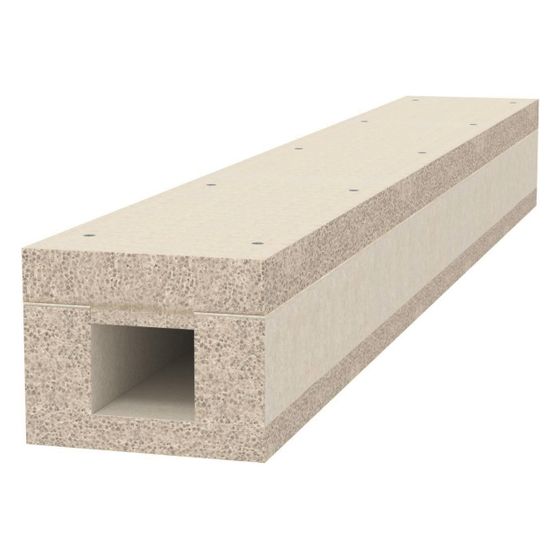 OBO Bettermann Brandschutzkanal BSKD09-K0506, 1000x140x110mm, Glasfaser-Leichtbeton, Grau