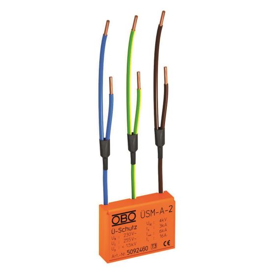 OBO Bettermann Überspannungsschutzmodul ÜSM-A-2, 230V, 1,3kV, Wandsteckdose, akustisch