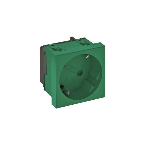 OBO Bettermann Schutzkontaktsteckdose STD-D3S MZGN1, 16A 250V 45x45x42mm, Kunststoff, Grün